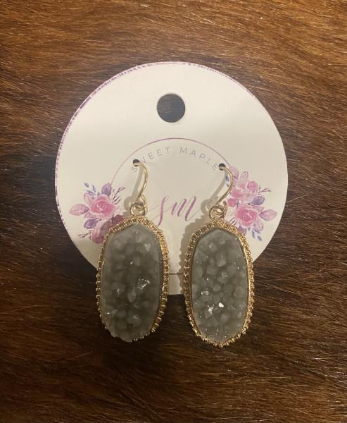 Grey Gem Dangle Earrings picture