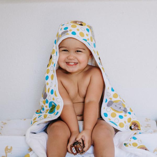 Animal baby hooded towel