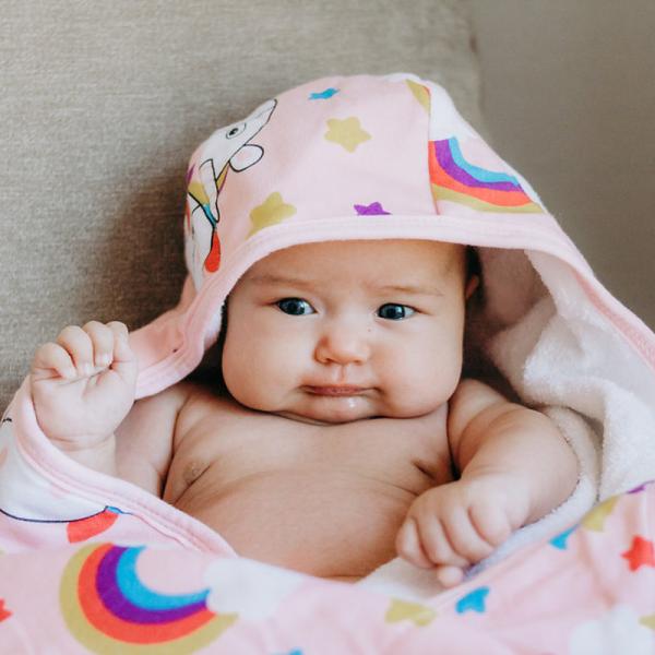 Unicorn baby hooded towel picture