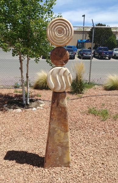 005 “Radiate” Red Onyx, Travertine, Water Sculpture (Could be Dry) picture