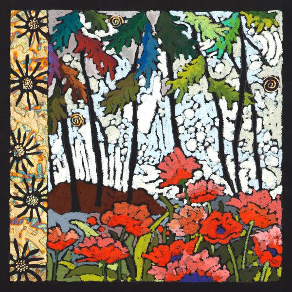 14x14 Giclee - Woodland Poppies