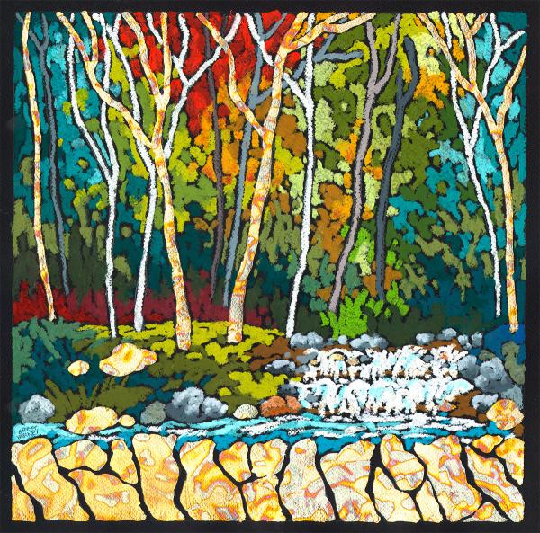 14x14 Giclee - Waterfall Woodlands