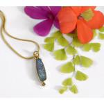 Australian Opal and Diamond Pendant in 14K Handmade OOAK Gold