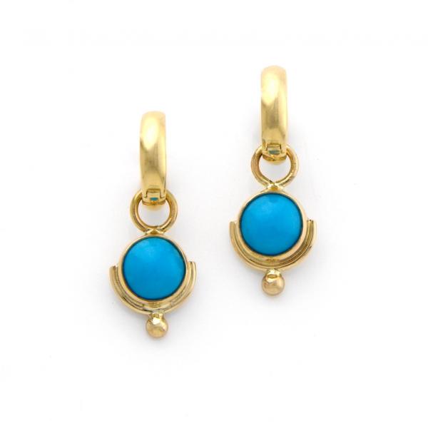 Sleeping Beauty Turquoise 14K Gold Earrings picture