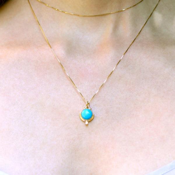 Sleeping Beauty Turquoise Necklace in 14K picture