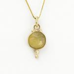 Buddha Moonstone Meditation Pendant 14k Gold