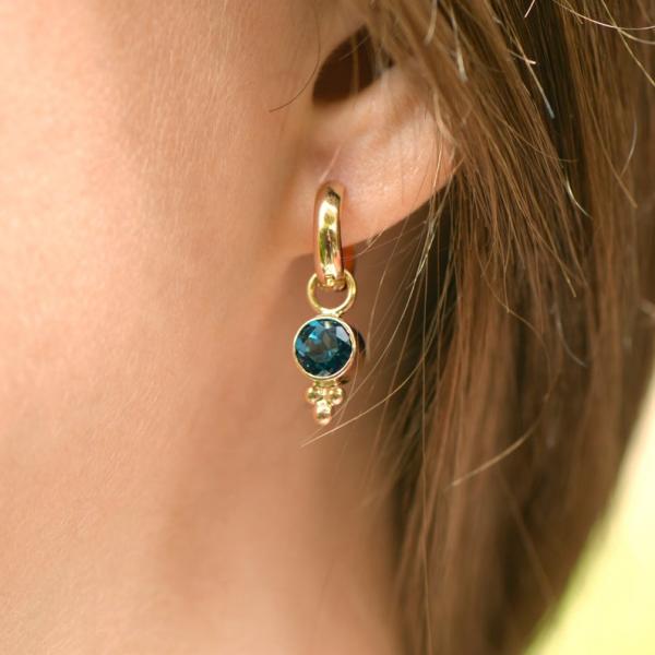 London Blue Topaz Earring Jackets in 14K Gold picture