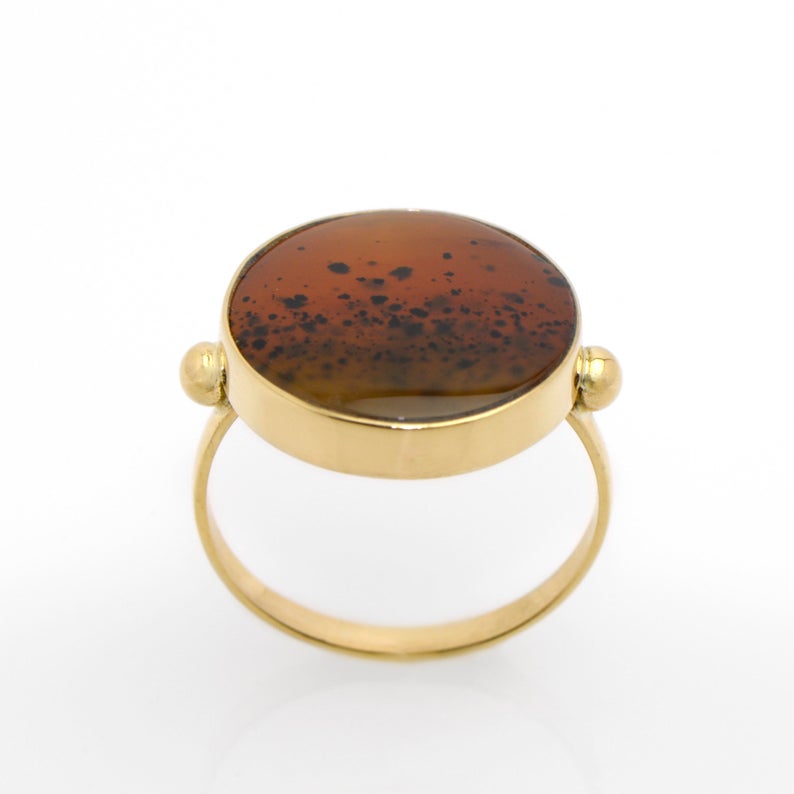 Montana Agate 14K Gold Ring picture
