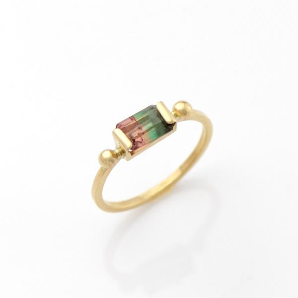 Stunning Bi-Color Tourmaline In 14K Yellow Gold picture