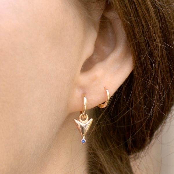 Gold Arrowhead Drops Accented With Brilliant Blue Faceted Sapphires 14k picture