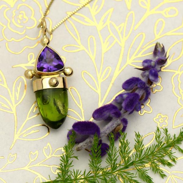 Elegant Peridot & Amethyst Pendant picture