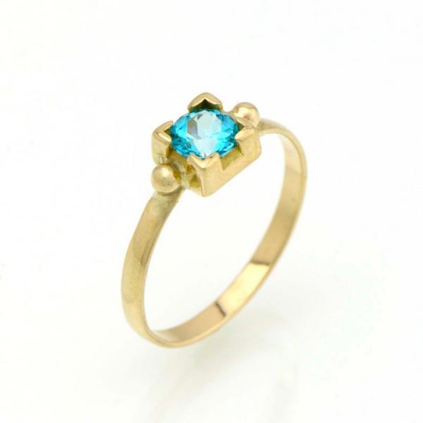 Paraiba Topaz Ring in 14K Yellow Gold picture