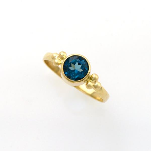 London Blue Topaz Ring set in 14K Yellow Gold picture