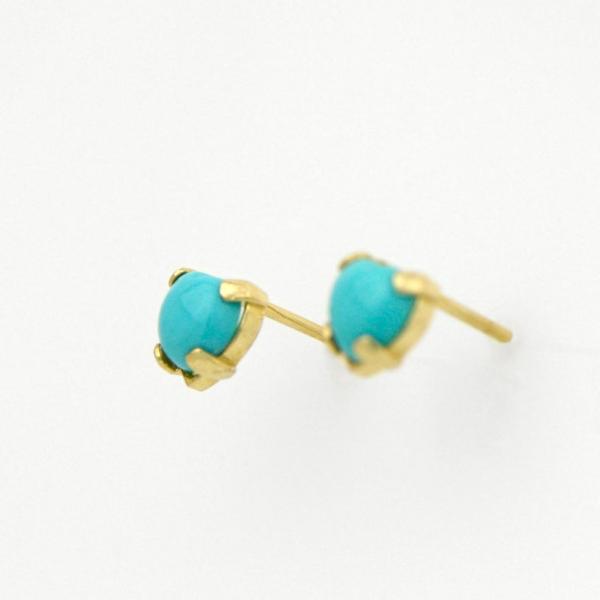Heart Shaped Turquoise Stud Earrings in 14K Gold picture