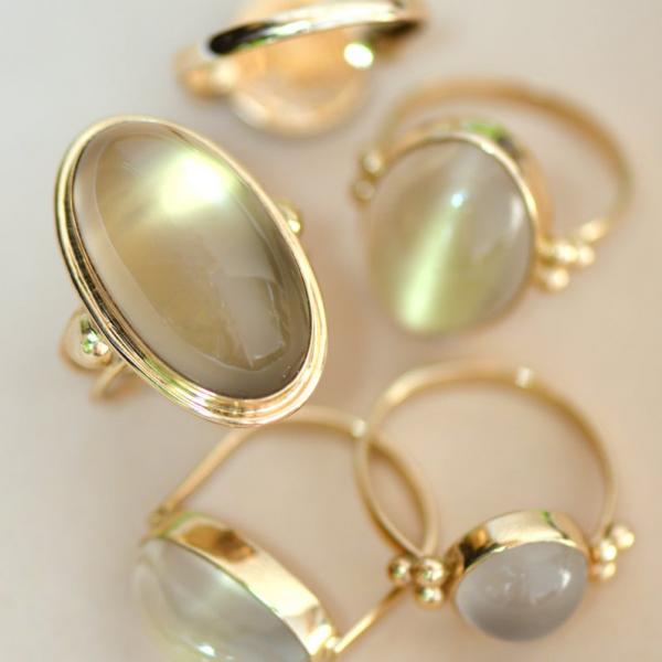 White Moonstone set in 14K Gold picture