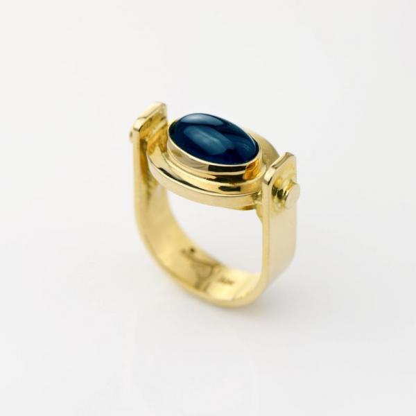 Blue Tourmaline Ring in 14K Yellow Gold picture