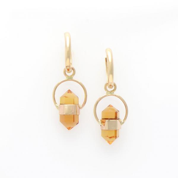 Classy Citrine 14k Hoop Sunshine Yellow Danglers