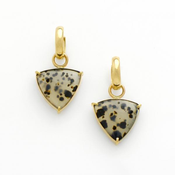 Spotted Montana Agate 14K Gold Earrings