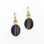 Rutilated Quartz & Lapis Earrings in 14K