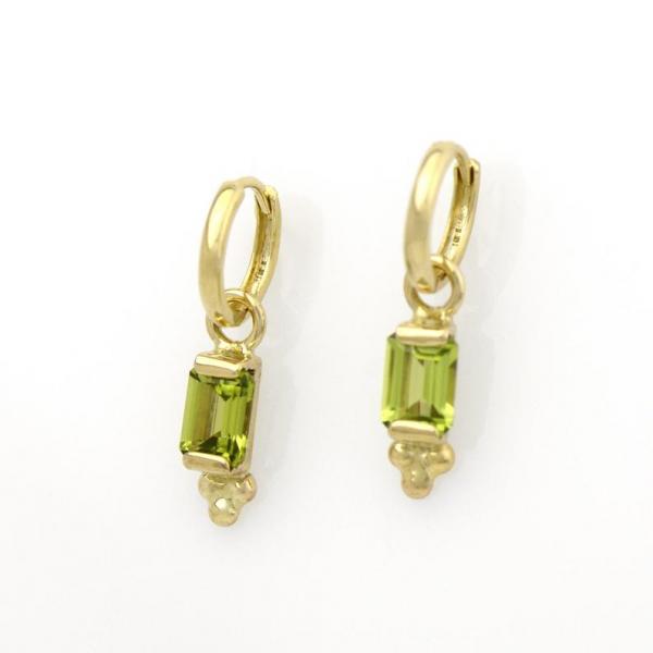 Peridot Hoop Earrings in 14K Yellow Gold picture