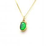 Glowing Australian Opal Necklace Backed With 14K