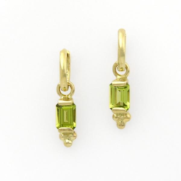 Peridot Hoop Earrings in 14K Yellow Gold