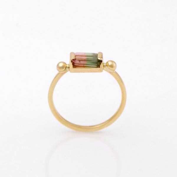 Stunning Bi-Color Tourmaline In 14K Yellow Gold picture