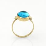 London Blue Topaz Ring set in 14K Yellow Gold