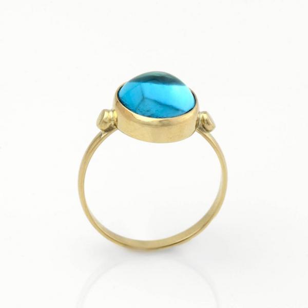 London Blue Topaz Ring set in 14K Yellow Gold picture