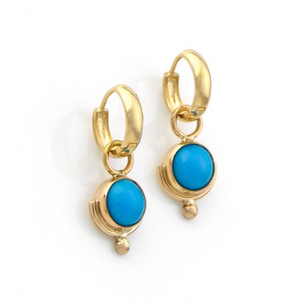 Sleeping Beauty Turquoise 14K Gold Earrings picture