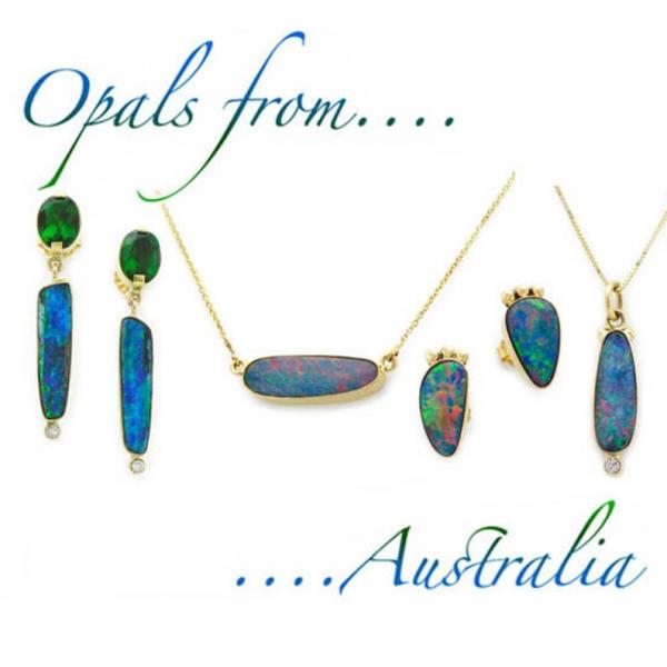 Australian Opal and Diamond Pendant in 14K Handmade OOAK Gold picture