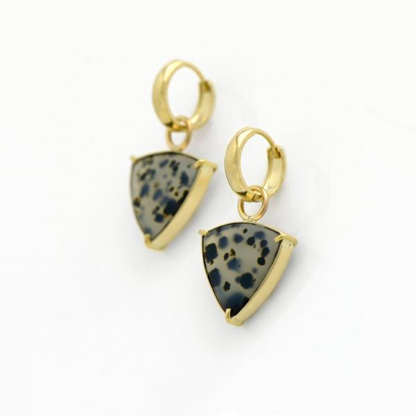 Spotted Montana Agate 14K Gold Earrings picture