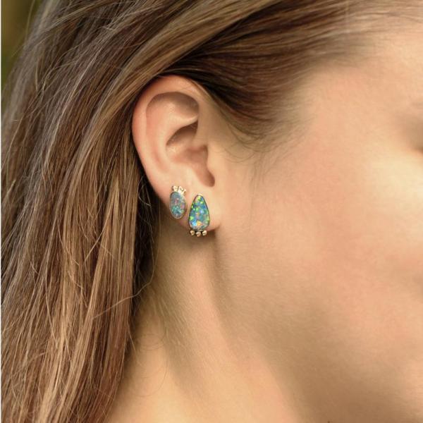 Opal Stud Earrings in 14K Gold picture