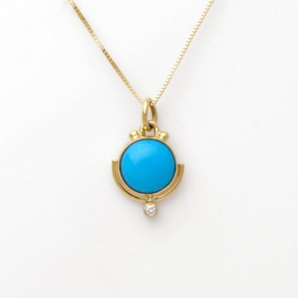 Sleeping Beauty Turquoise Necklace in 14K picture