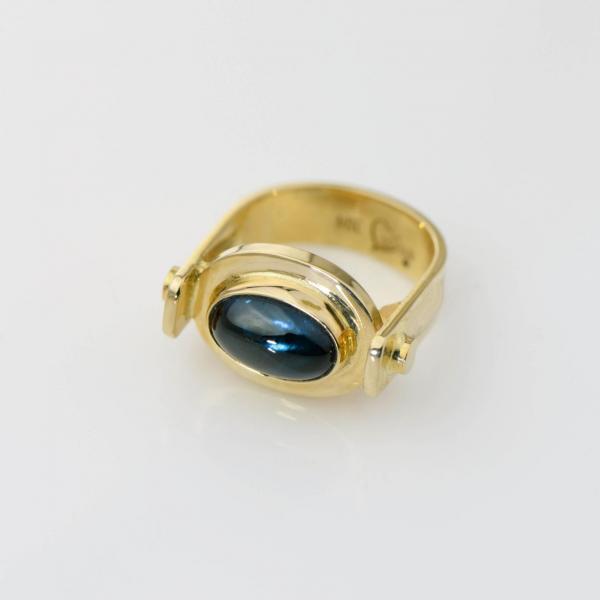 Blue Tourmaline Ring in 14K Yellow Gold picture