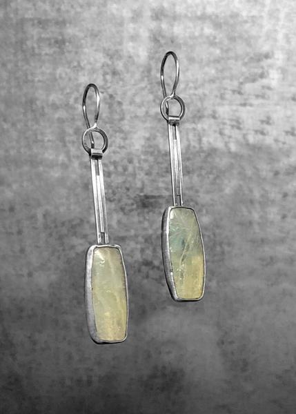 Light green onyx earrings