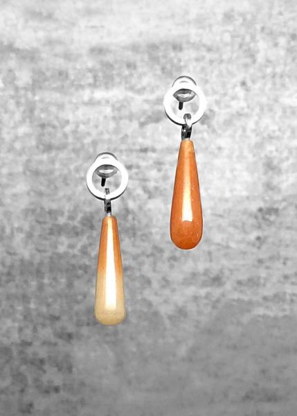 Orange quartz post earrings picture