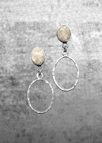 White mexican agate druzy post earrings picture