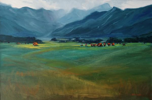 Panoramic Grasslands by Lavender Art Studio