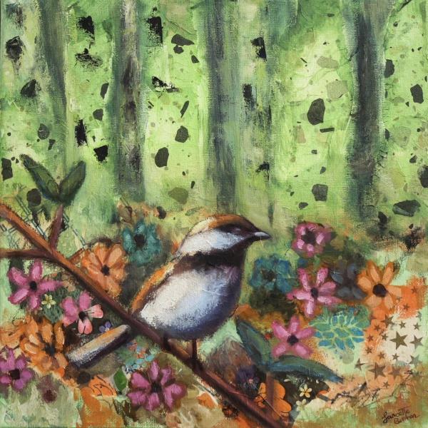 Chickadee Paradise by Lancette Burton Artist and Photographer