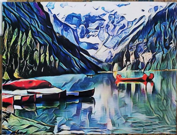 Red canoes by Marcus Zee