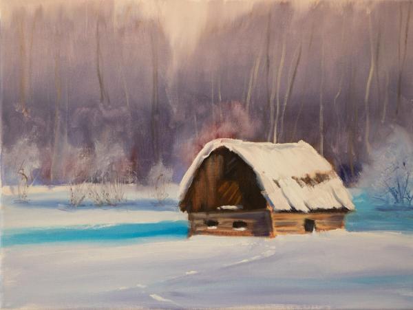 Snowy Retreat by Lavender Art Studio