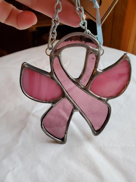 Pink Ribbon with Wings