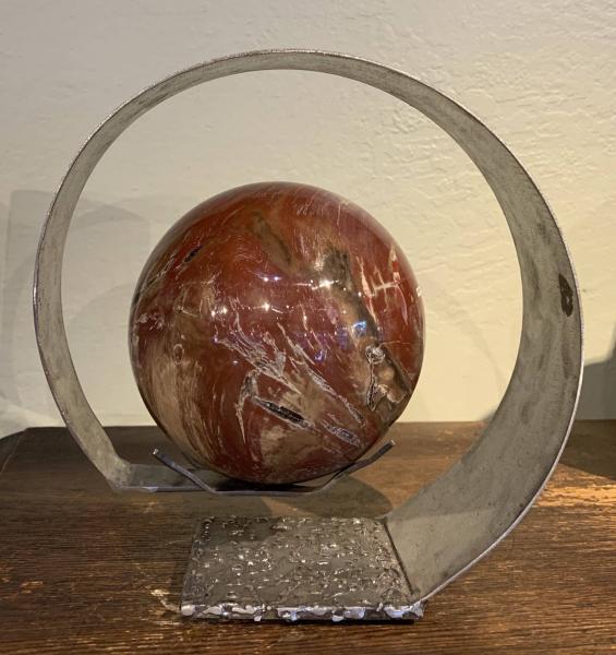 Petrified Wood Sphere on Stand