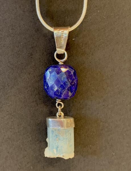 Lapis & Aquamarine Crystal Pendant