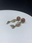 Sunstone & Rutilated Quartz earrings