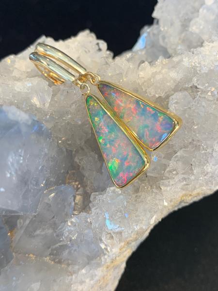 Ethiopian Opal Gold Earrings