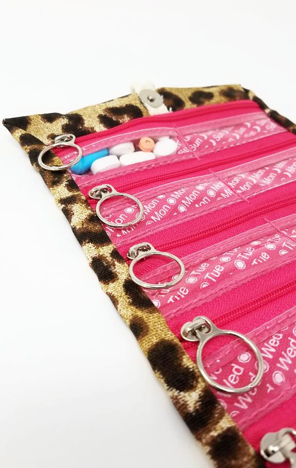 Pillfold Zoe Stylish Animal Print Weekly Pill Organizer picture