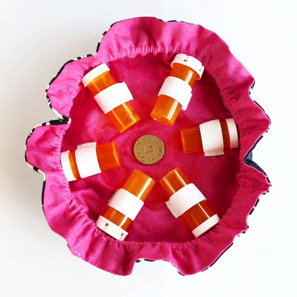 Pillpouch Bordeaux Drawstring Pill Bottle Tote picture