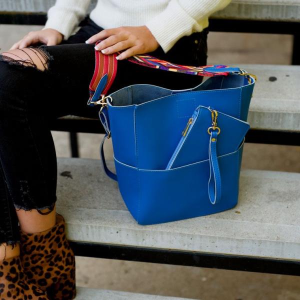 Handbag & Matching Wristlet - Cobalt picture